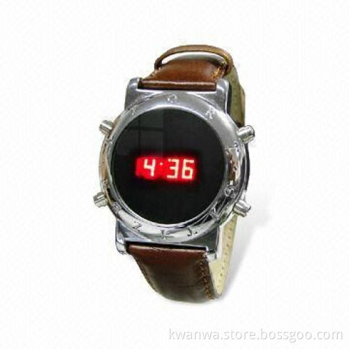 2014 LED Digital Watch with Durable Leather Strap